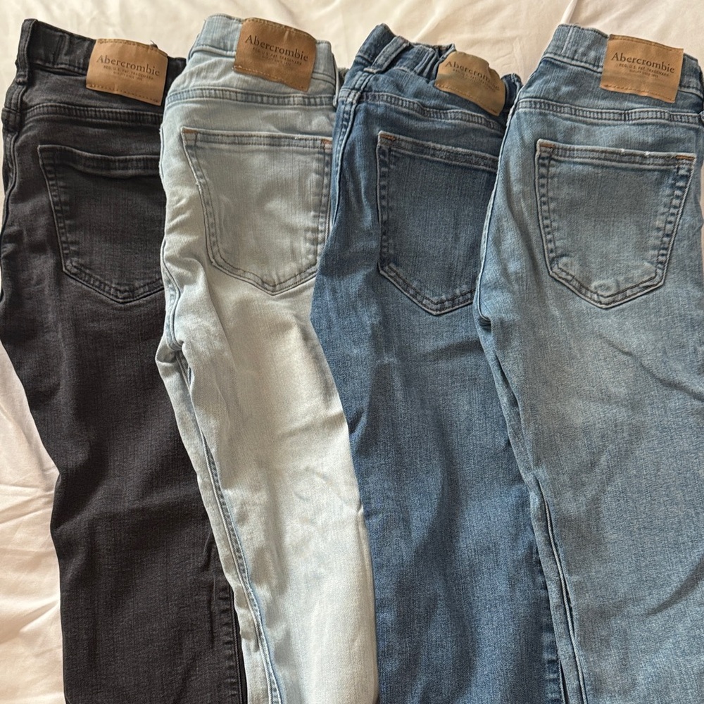 Abercrombie & Fitch boys Skinny Jeans - Black, Light Blue, and Blues